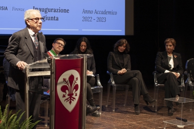 Inaugurazione congiunta dell’a.a. 2022/2023 - 09/01/2023 &lt;br&gt;Da sinistra: Carlo Sisi, Dario Nardella, Erika Pontini, Anna Maria Bernini e Rosa Maria Di Giorgi. Foto: Renato Esposito