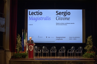 Inaugurazione congiunta dell’a.a. 2022/2023 - 09/01/2023 <br>Sergio Givone, filosofo, scrittore e professore emerito Università di Firenze. Foto: Antonio Viscido